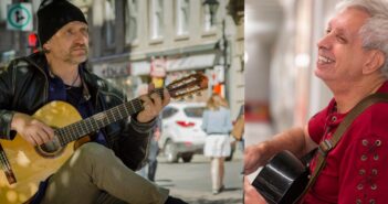 Left: Laurent Fugère by Claude Desrosiers. Right: Dino Spaziani busking in the Montreal Metro by Clayton Kennedy