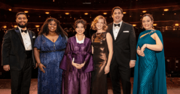 Laffont Competition Grand Finals Winners Gabriel Natal-Báez, Elizabeth Hanje, Song Hee Lee, Shannon Crowley, Robert Wente, and Anna Thompson. Photo: Natalie Powers / Met Opera)